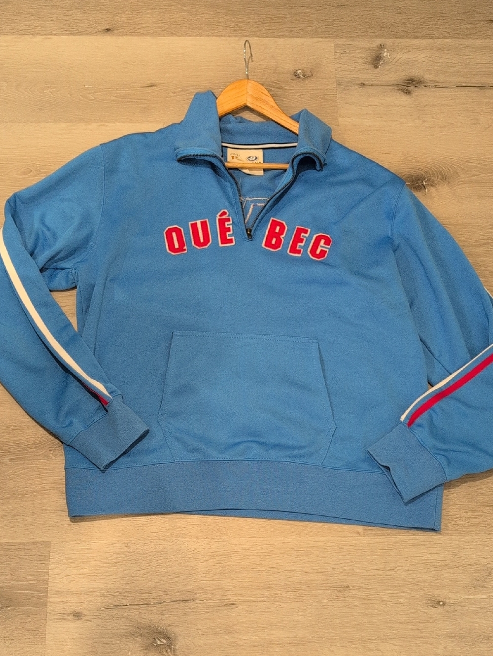 RARE Vintage Nordiques Blue Quarter-Zip Sweater